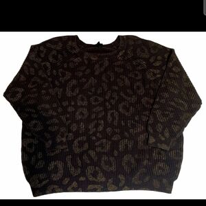 Torrid Women Sweater 2 Blue Gray Leopard Print Knit Long Sleeve Pudllover